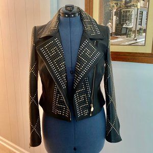VERSACE H&M LEATHER STUDDED JACKET